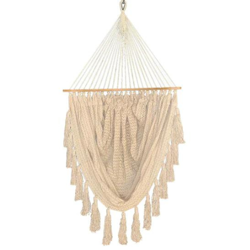 Custom Canvas Hangout / Hammock Tailored to You / Customizable Patio Swing with Pompons